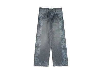 DAIRIKU "Cat"Printed Vintage Wide Denim Pants "INDIGO"