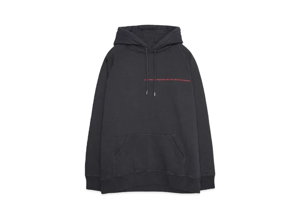 POP TRADING COMPANY martens hooded sweat "ANTHRACITE"