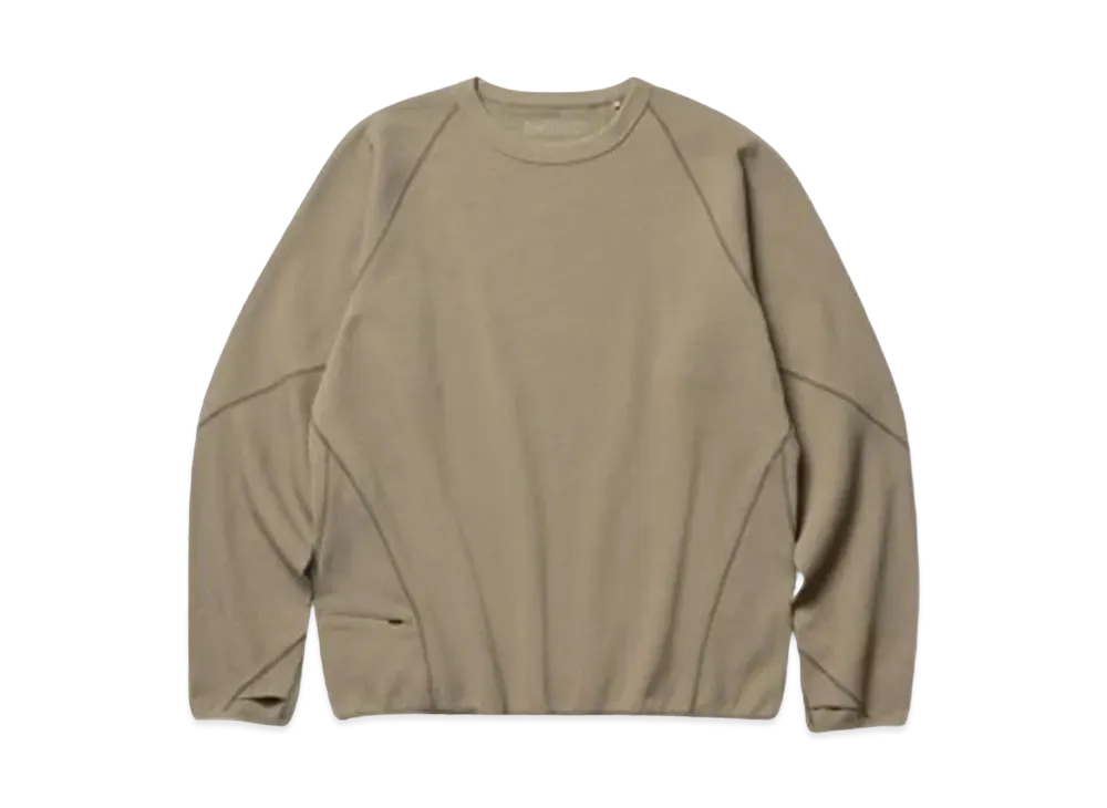 Goldwin 0 Helicoid Sleeve Waffle Top (Unisex) "Cloud Beige"