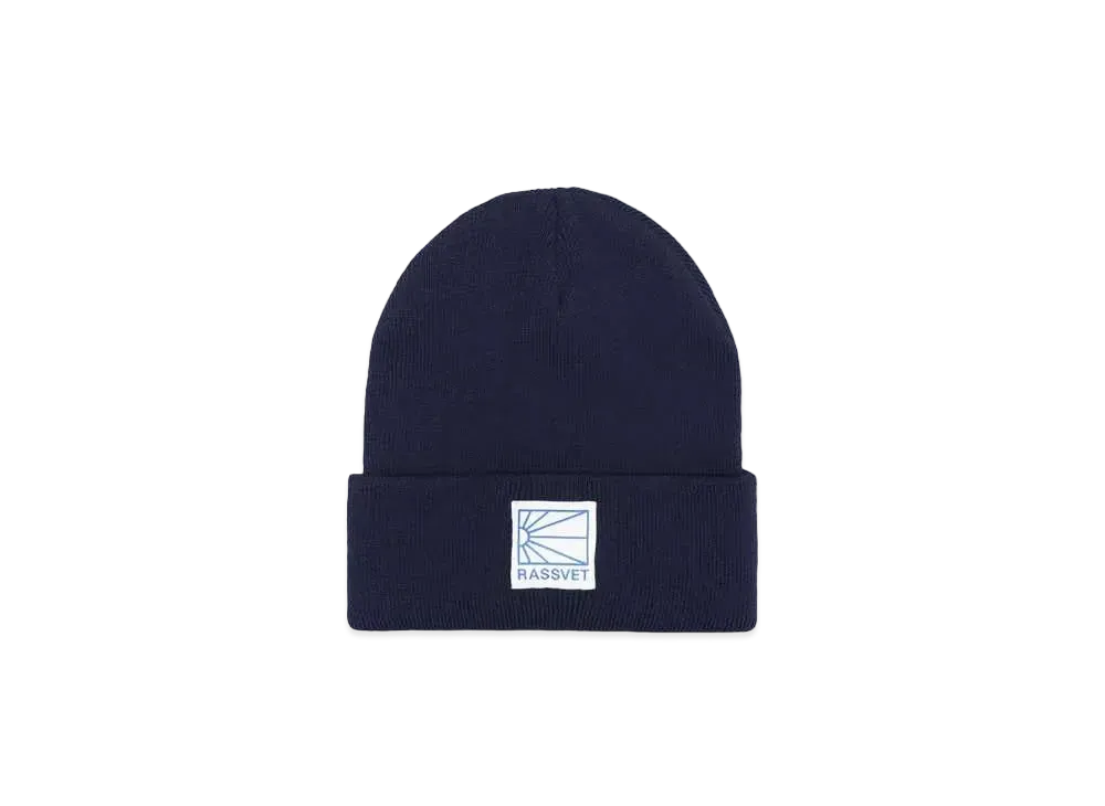RASSVET RASSVET LOGO TAG BEANIE KNIT "NAVY"