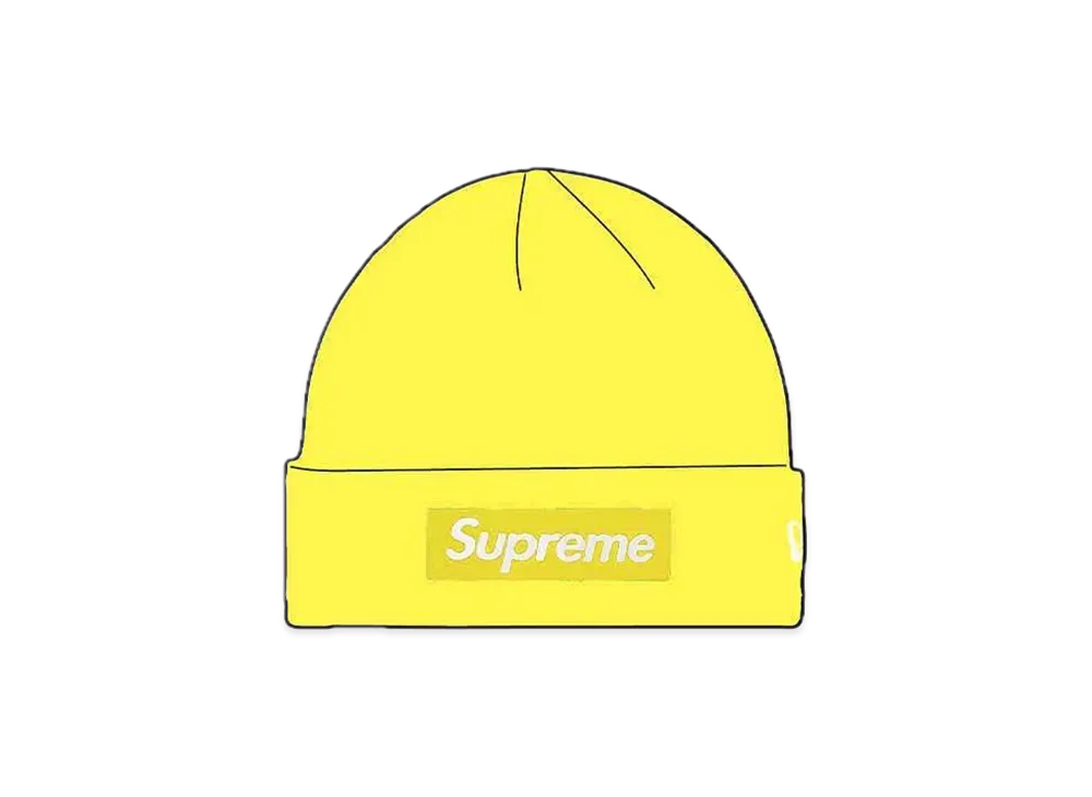 Supreme 16FW New Era Box Logo Beanie "Yellow"