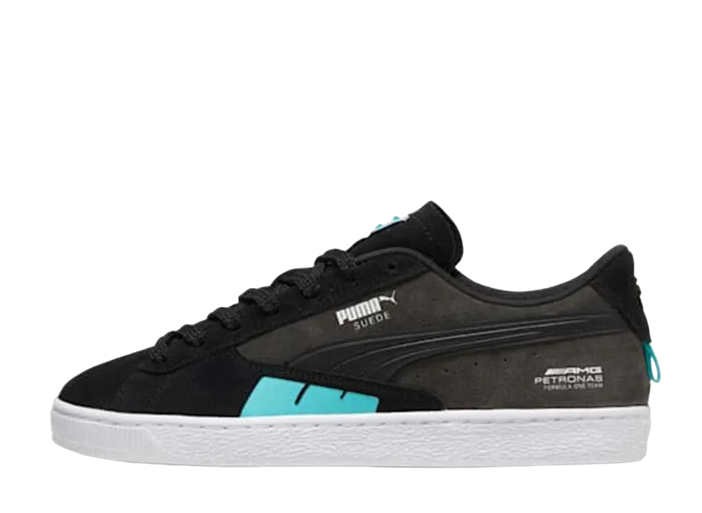 Mercedes MAPF1 × Puma Suede Torque "Puma Black/Flat Dark Gray/Sheen Green"