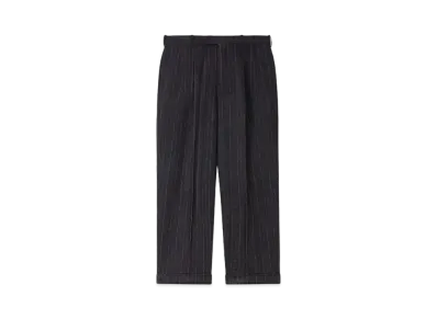 KENZO Straight Pleats Tailored Pants In Virgin Wool "Blue Black"