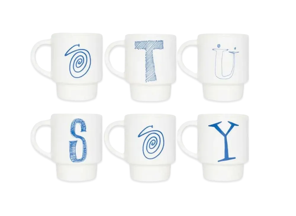 Stussy Stacking Mug Set Of 6 "White"