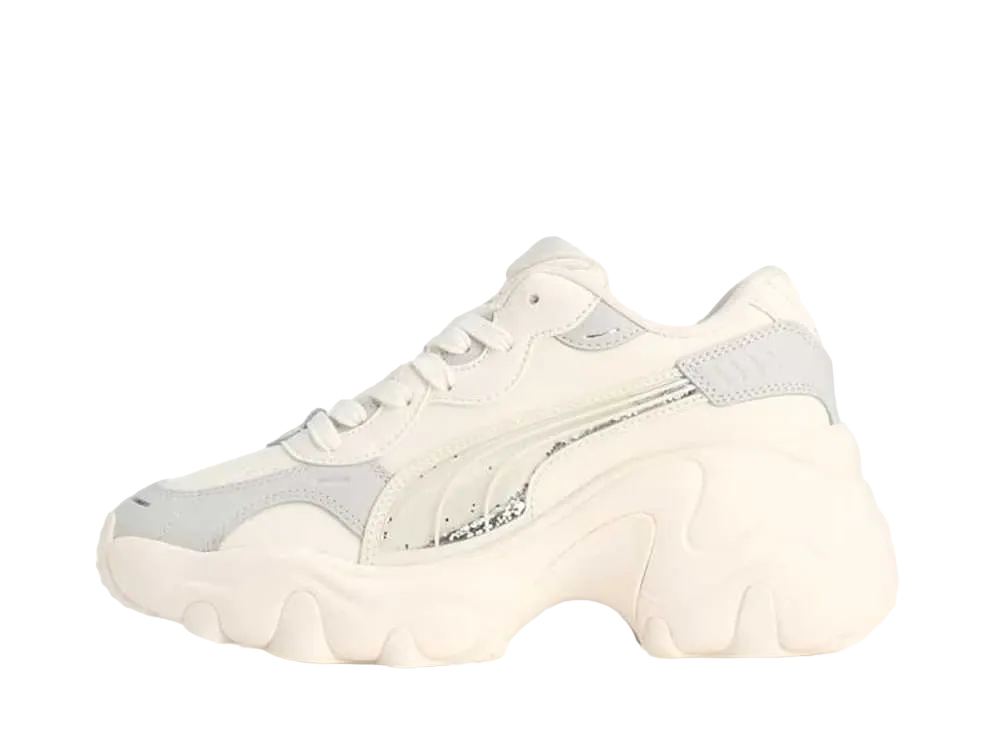 プーマ ウィメンズ パルサー ウェッジ セクィン "ウォームホワイト/グレーシャルグレー/プーマシルバー"