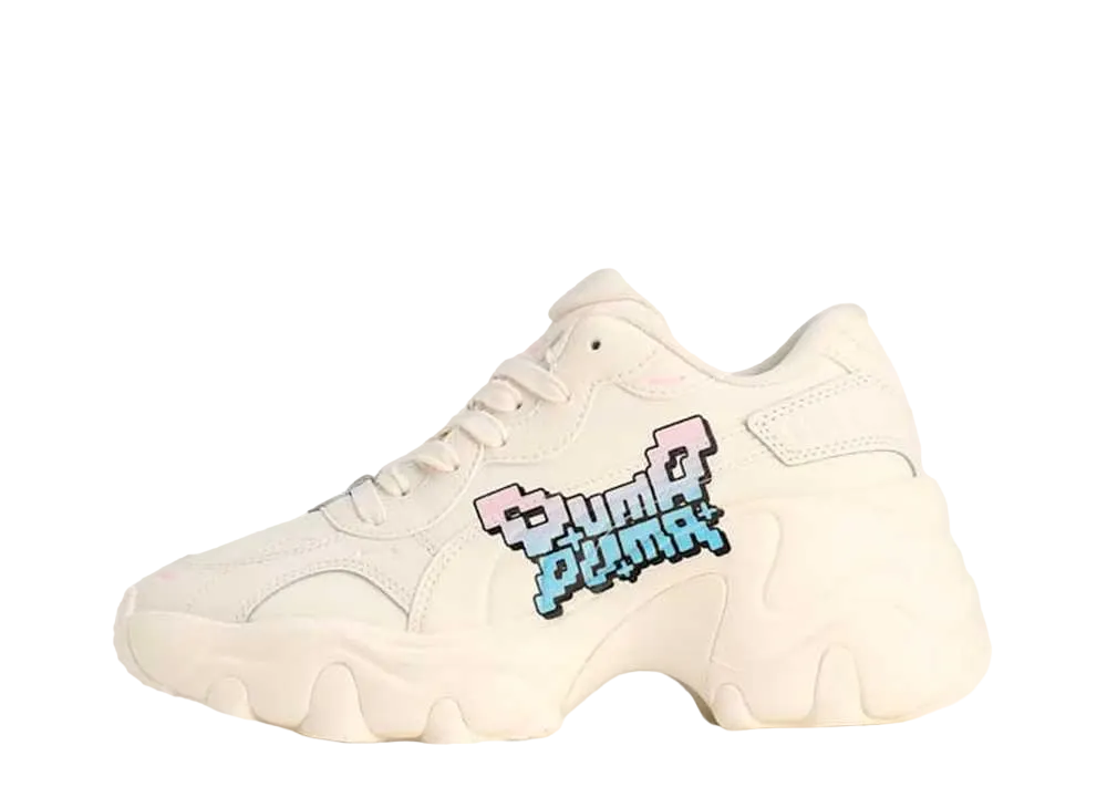 プーマ ウィメンズ パルサー ウェッジ ノスタルジック "フロステッドアイボリー/ルミナスブルー/ペールピンク/プーマブラック"