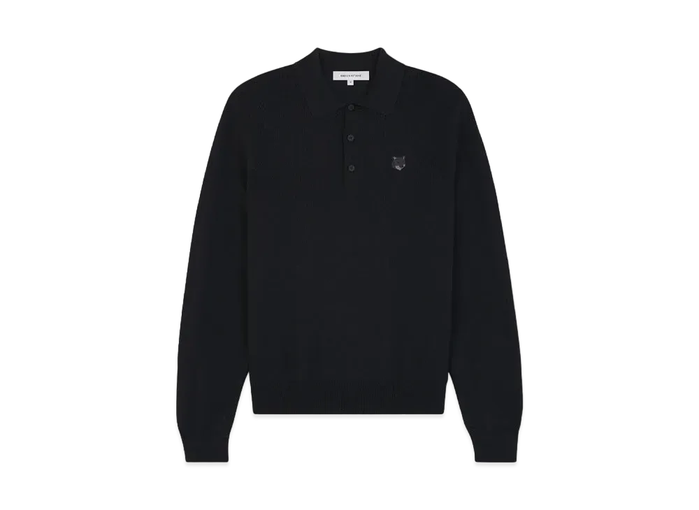 Maison Kitsune Bold Fox Head Patch Polo Jumper "Black"