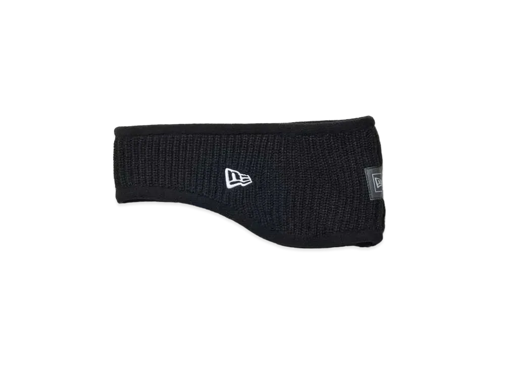 NEW ERA Knit Ear Warmer Reflective Woven Patch "Black"