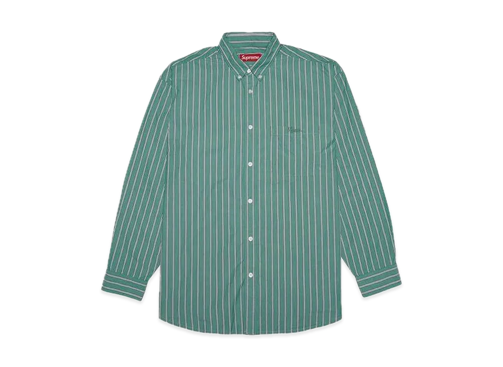 Supreme Loose Fit Stripe Shirt "Green"