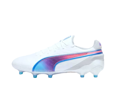 Puma Women's King Ultimate FG/AG "Puma White/Bluemazing/Flat Light Gray/Sunset Glow"