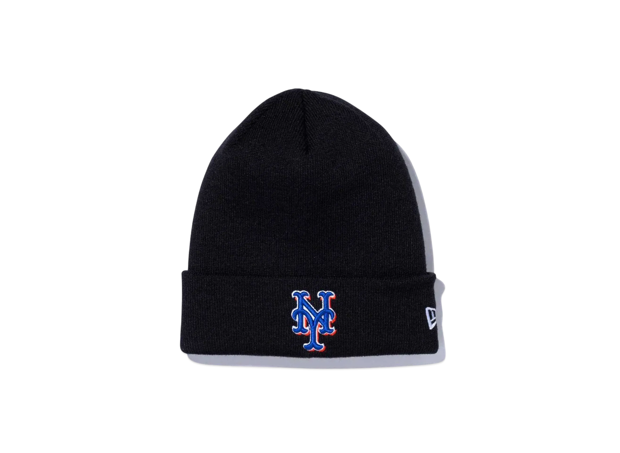 NEW ERA Basic Cuff Knit MLB Team Logo New York Mets "Black"