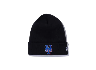 NEW ERA Basic Cuff Knit MLB Team Logo New York Mets "Black"