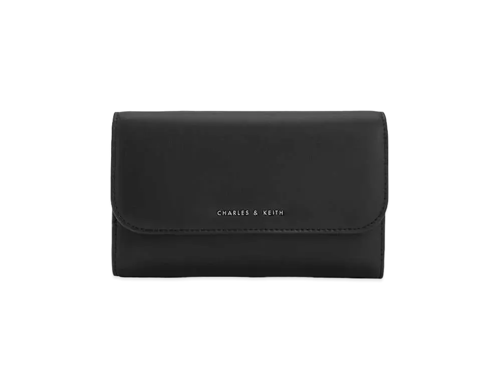 CHARLES & KEITH Magnetic Front Flap Wallet "Noir"