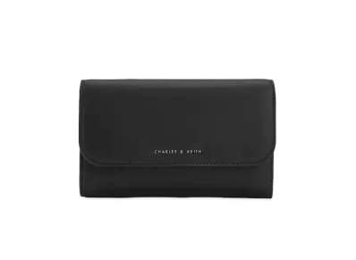 CHARLES & KEITH Magnetic Front Flap Wallet "Noir"