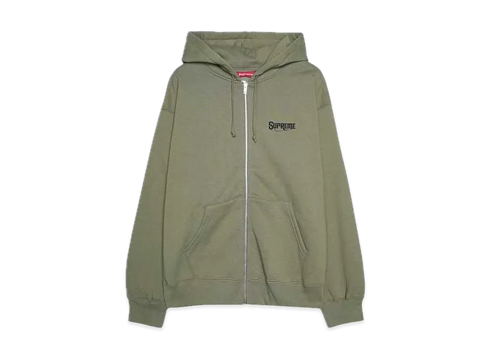 Supreme Mister Cartoon Zip Up Hooded Sweatshirt "Light Olive"