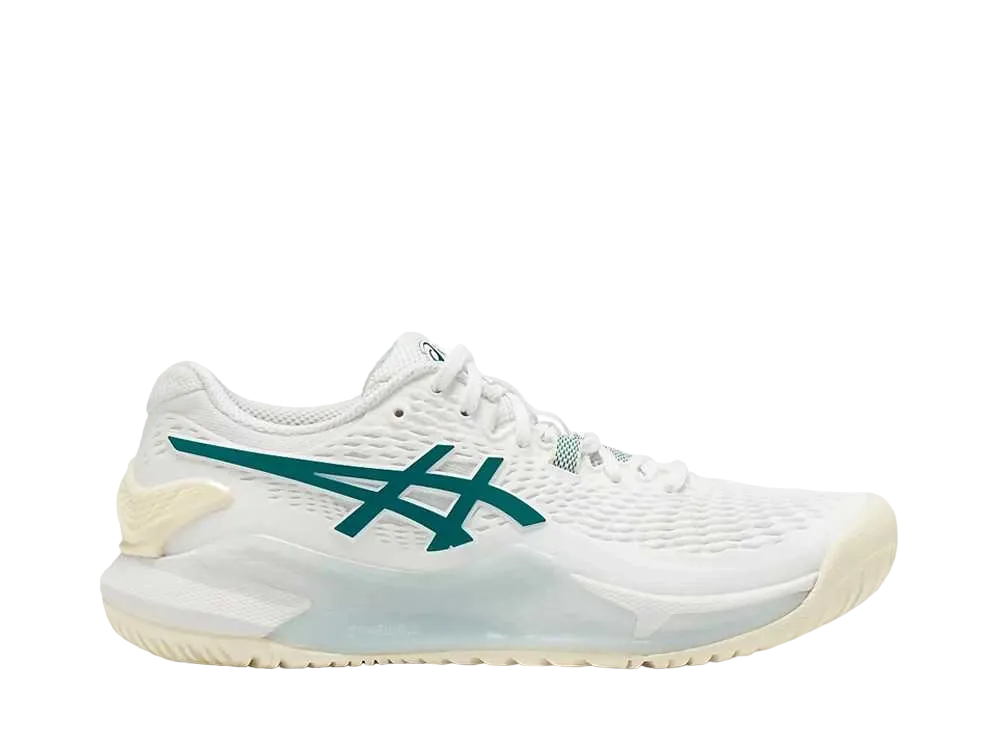 アシックス ウィメンズ ゲルレゾリューション9 "ホワイト/ピッチグリーン"
