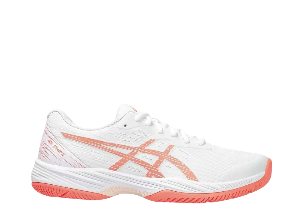 アシックス ウィメンズ ゲルゲーム9 "ホワイト/サンコーラル" (オールコート)