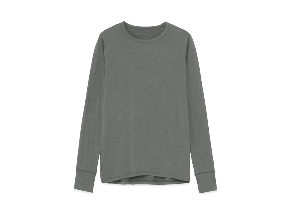 Goldwin Wool Crew Long Sleeve (C3 fit / Ladies) "Mix Charcoal"