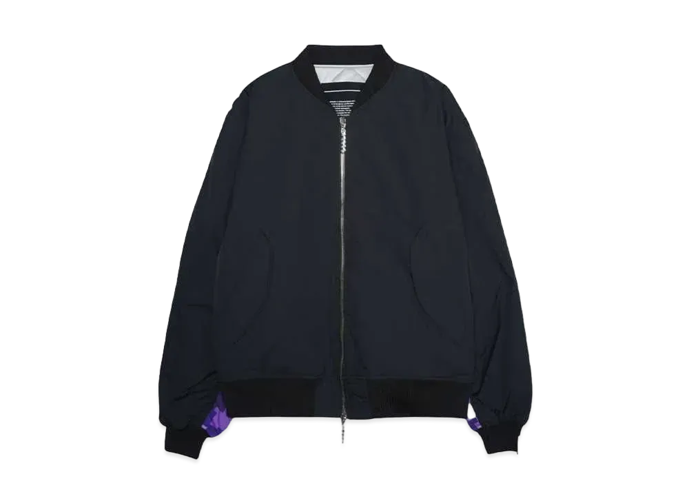 beauty:beast PI/EL CAMOFLAGE SWITCHING ARM BOMBER JACKET "BLACK/PURPLE"