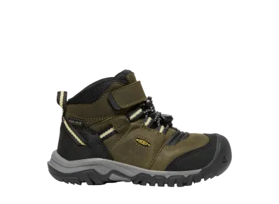 KEEN Little Kids Ridge Flex Mid Waterproof "Dark Olive/Dusky Citron"