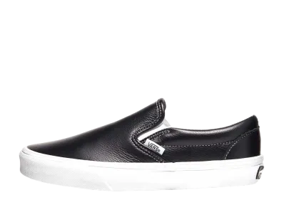 Vans Classic Slip-On Leather "Black/True White"