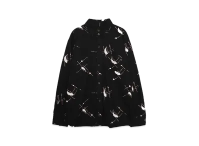 RATS PRINT FLANNEL B.D SHIRT "BLACK"