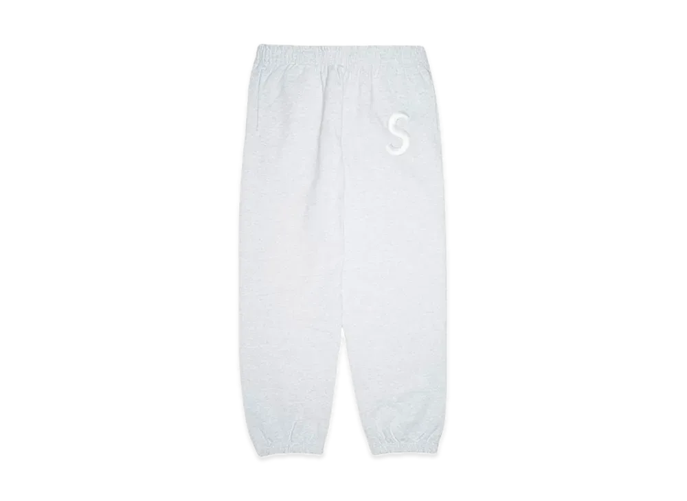 シュプリーム Sロゴ スウェットパンツ "アッシュグレー"