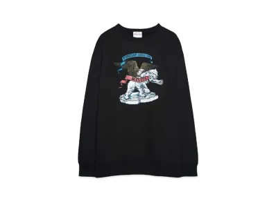 PORKCHOP x MASSES SWEAT CREW POLAR BEAR P "BLACK"