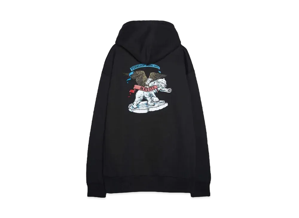 PORKCHOP x MASSES SWEAT HOODED POLAR BEAR P "BLACK"