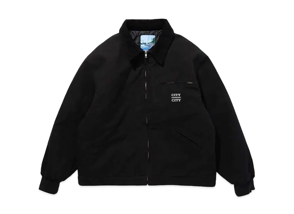CITY COUNTRY CITY CANVAS ZIP UP JACKET "BLACK"