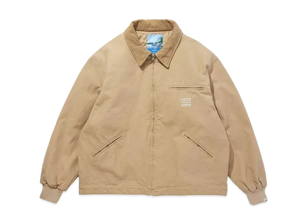 CITY COUNTRY CITY CANVAS ZIP UP JACKET "COFFEE"
