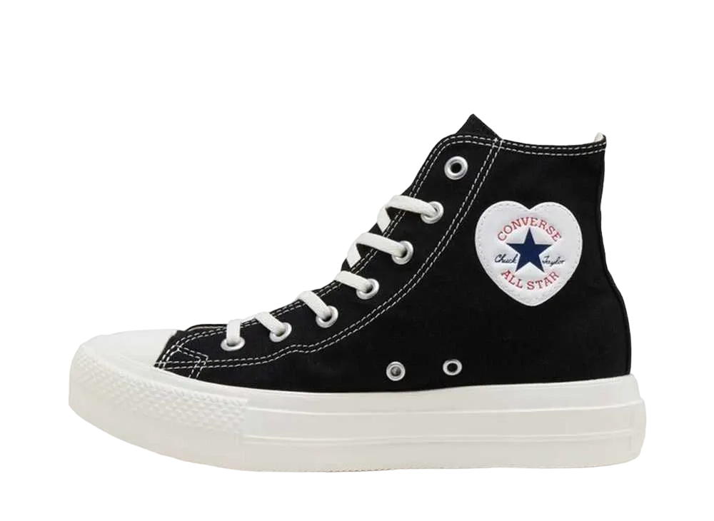 Converse Women's All Star Light PLTS Heart Patch Hi "Black"
