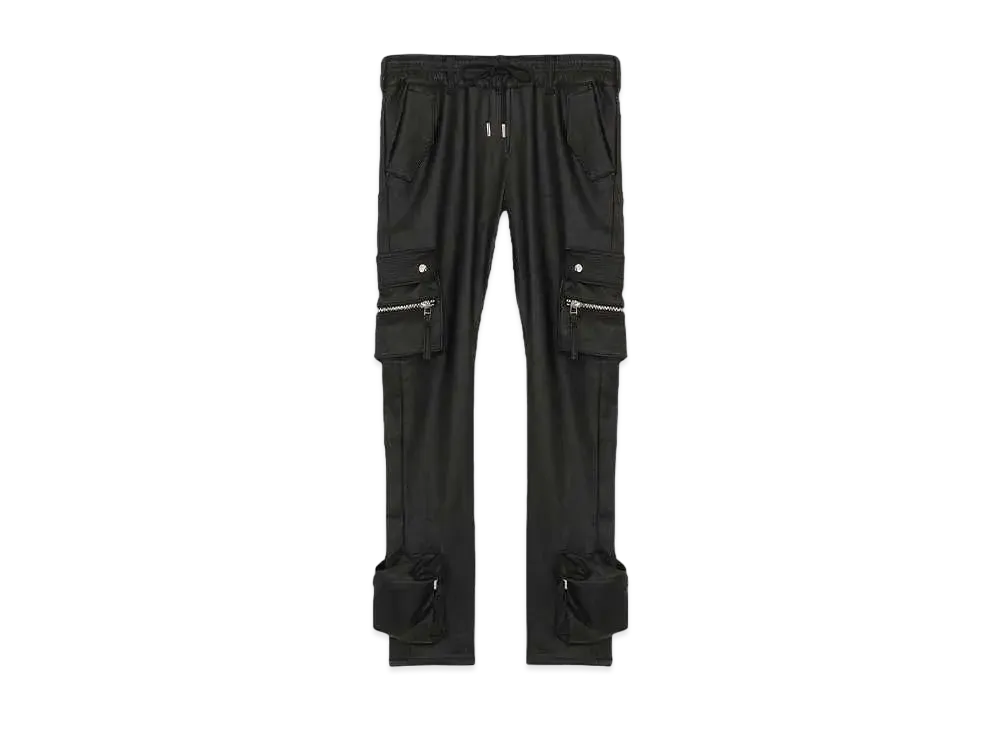 MLVINCE TYPE-4 SLIM STRETCH WAX CARGO PANTS " BLACK"