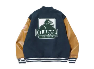 XLARGE OG LOGO VARSITY JACKET "GREEN"