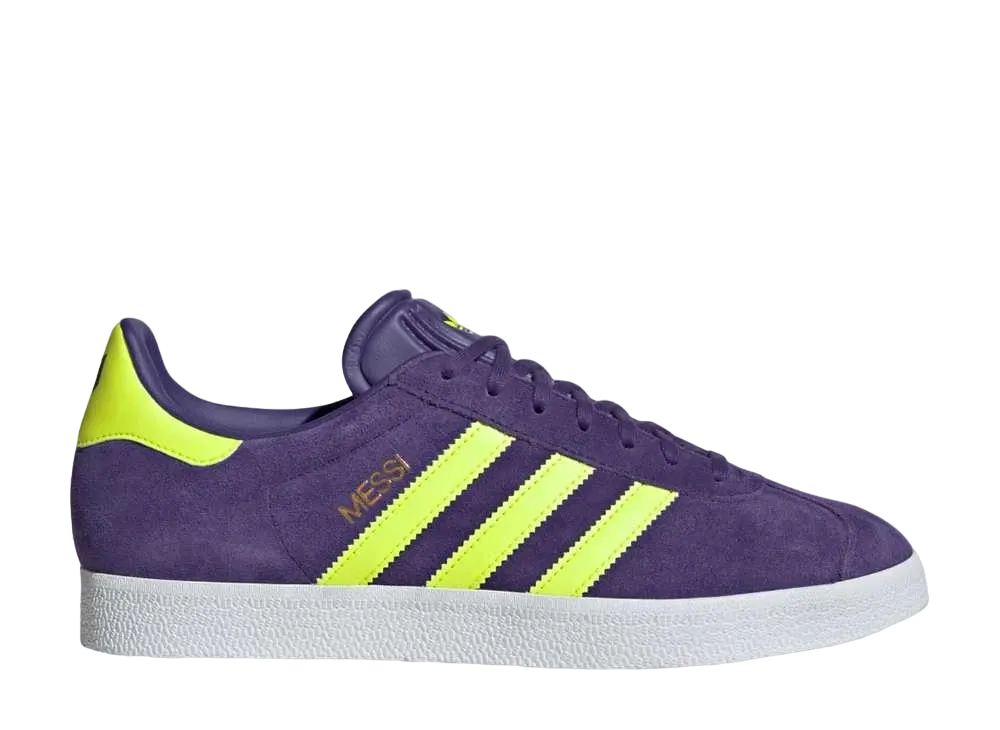 Lionel Messi × adidas Gazelle "Purple/Lucid Lemon/Footwear White"