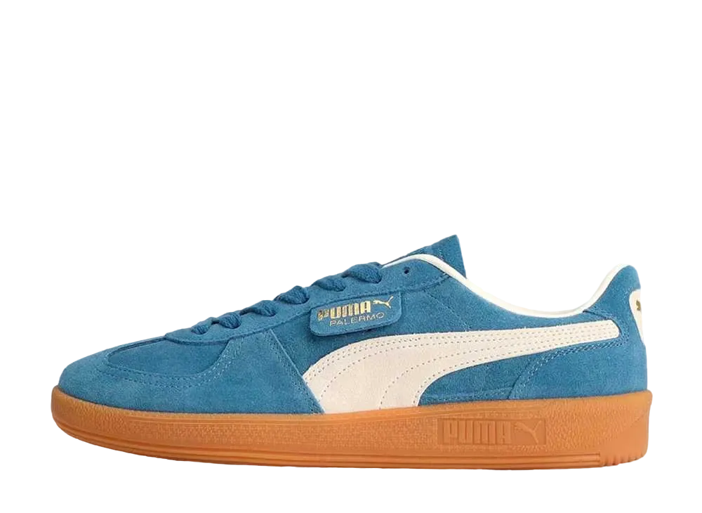 atmos × Baggage Coffee × Puma Palermo "Blue Horizon/Frosted Ivory/Puma Gold"