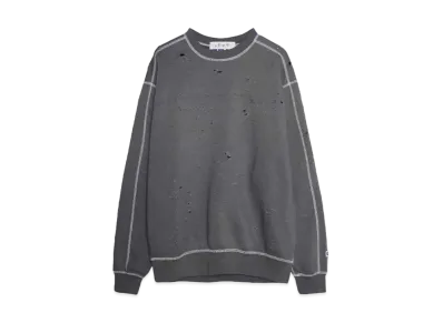 RUSSELL x Bal DISTRESSED ATHLETIC HEAVY COTTON CREW "CHARCOAL GRAY"