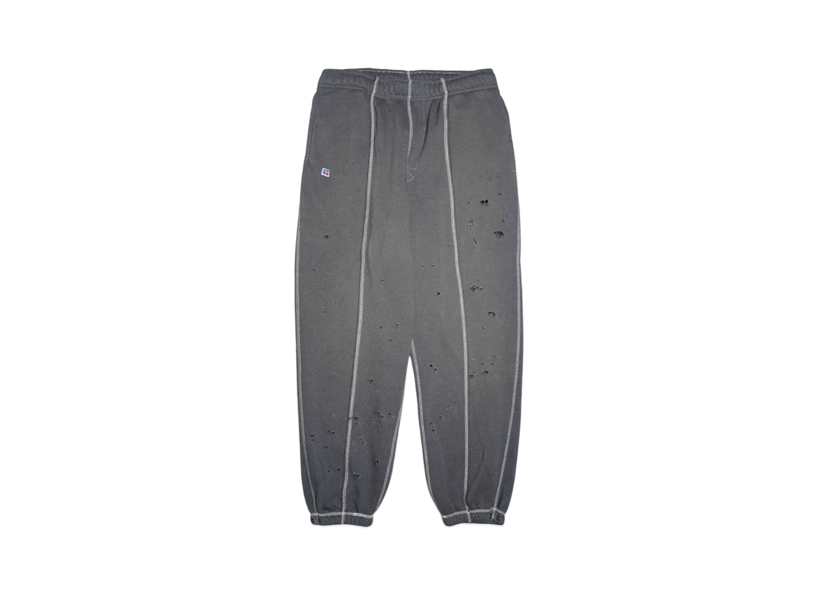 RUSSELL x Bal DISTRESSED ATHLETIC HEAVY COTTON SWEATPANT "CHARCOAL GRAY"