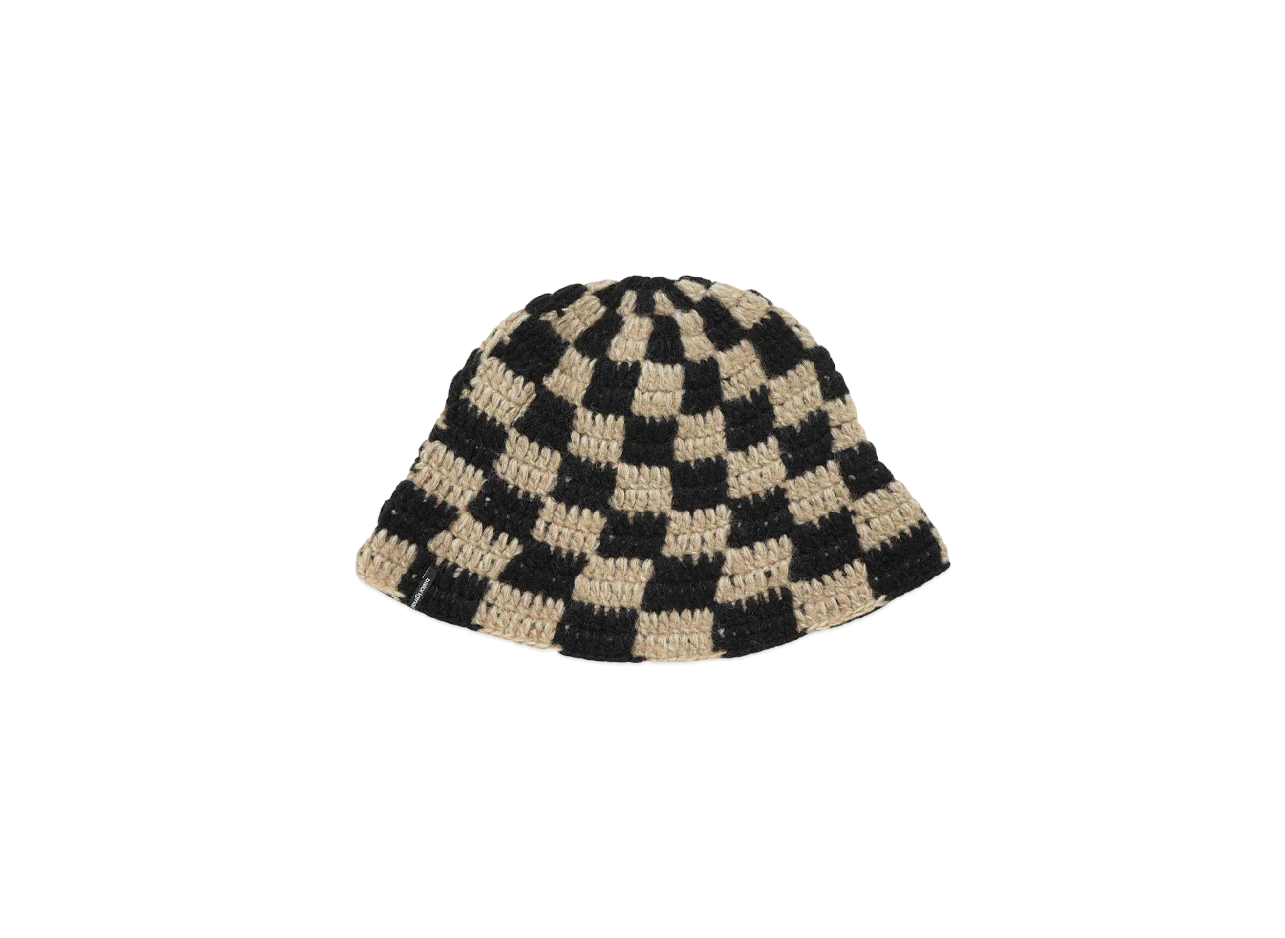 Bal CHECKERED HAND KNIT BUCKET HAT "BROWN"