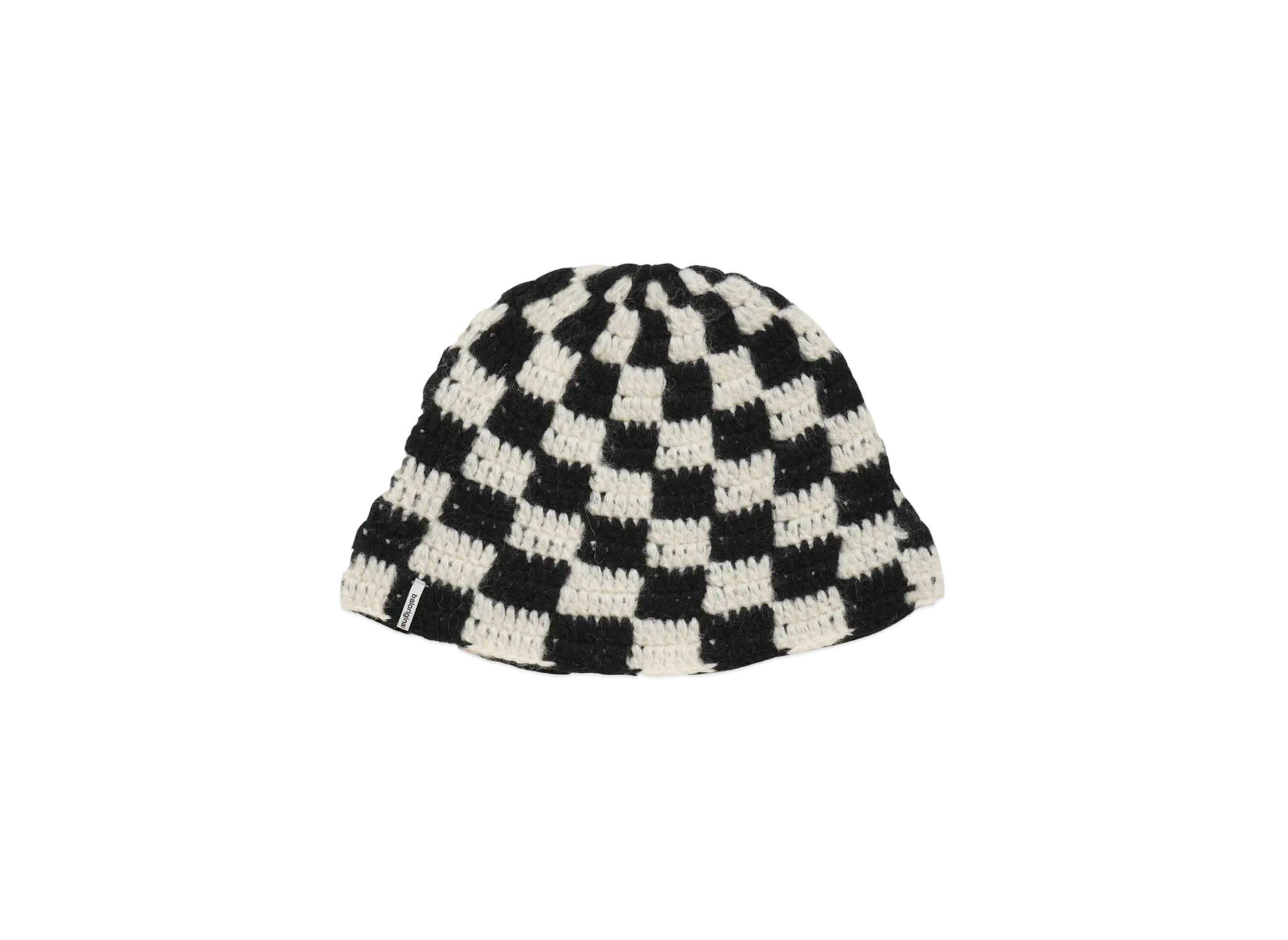 Bal CHECKERED HAND KNIT BUCKET HAT "BLACK"