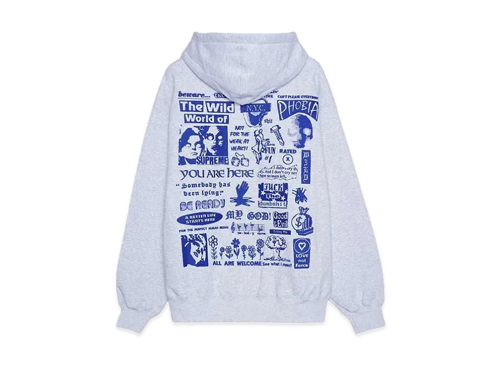 Supreme Wild Embroidered Hooded Sweatshirt "Ash Grey"