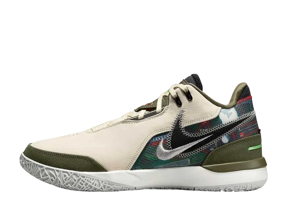 FaZe Clan × Nike LeBron NXXT Gen AMPD "Light Cream/Medium Olive/Metallic Silver/Black" (HF0715-200/HF0716-200)