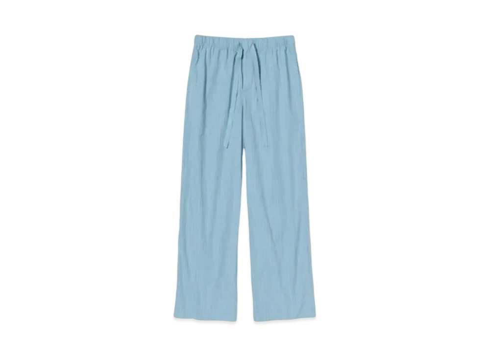 AURALEE x Tekla Cotton Poplin Pyjamas Pants "Mist Stripes"