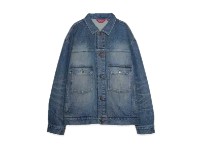 Supreme Distressed Selvedge Trucker Jacket "Washed Indigo"
