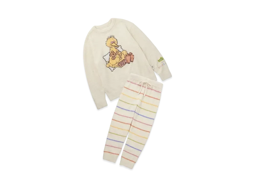 GELATO PIQUE x Sesame Street Motif Jacquard Pullover & Long Pants Set "Off White"