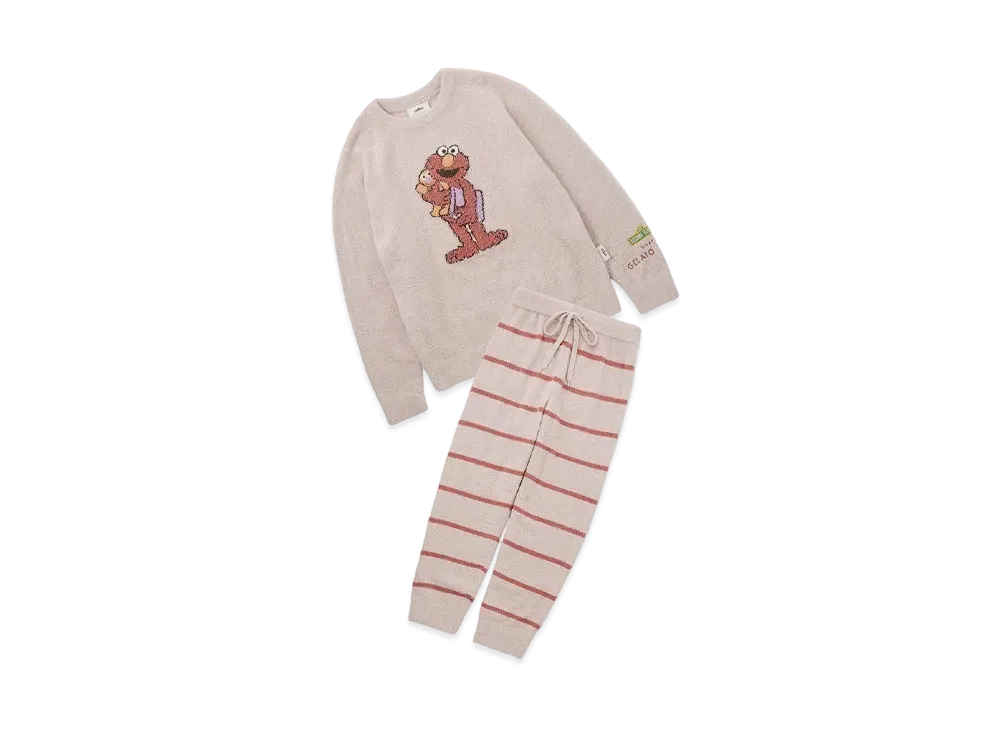 GELATO PIQUE x Sesame Street Motif Jacquard Pullover & Long Pants Set "Pink"