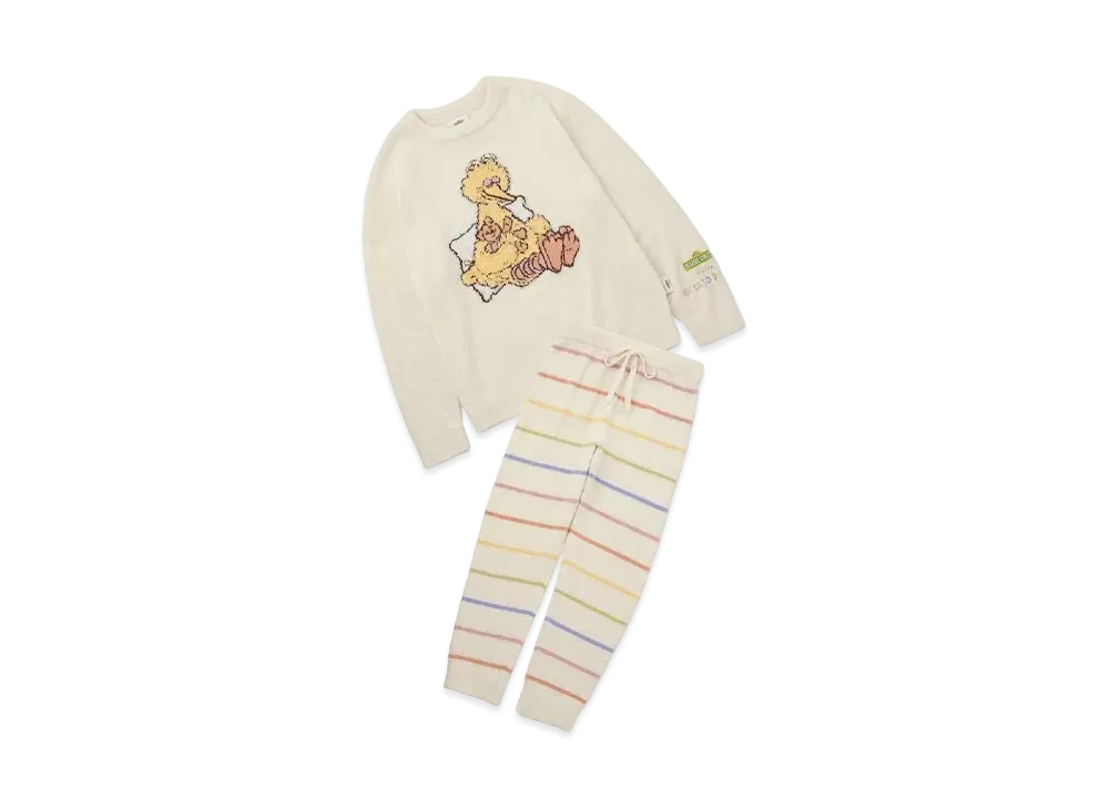 GELATO PIQUE x Sesame Street Motif Jacquard Pullover & Long Pants Set (Homme) "Off White"