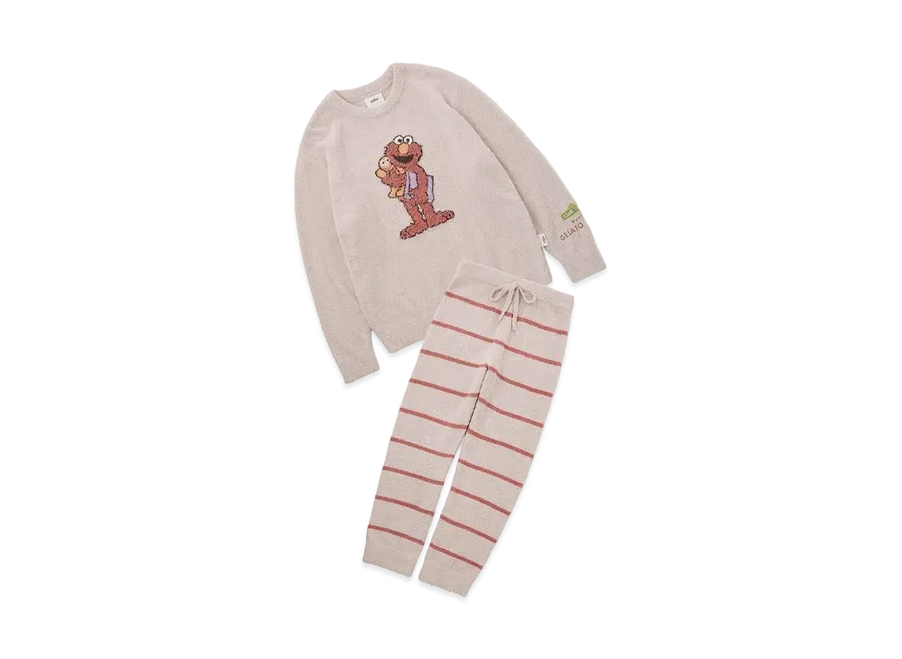 GELATO PIQUE x Sesame Street Motif Jacquard Pullover & Long Pants Set (Homme) "Pink"