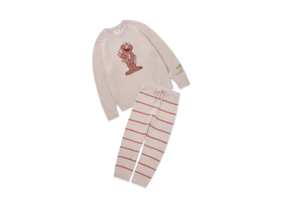 GELATO PIQUE x Sesame Street Motif Jacquard Pullover & Long Pants Set (Homme) "Pink"