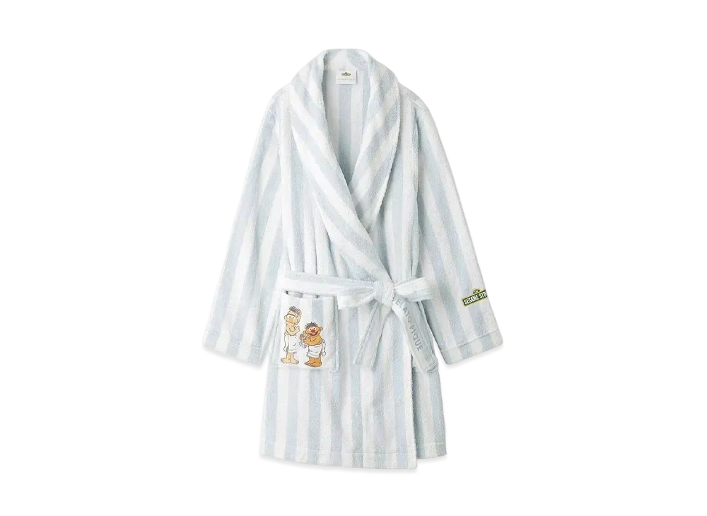 GELATO PIQUE x Sesame Street Stripe Towel Robe (Unisex) "Blue"